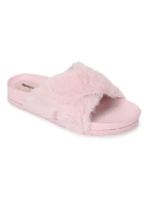 Rosa flauschige Fell Pantoffeln
