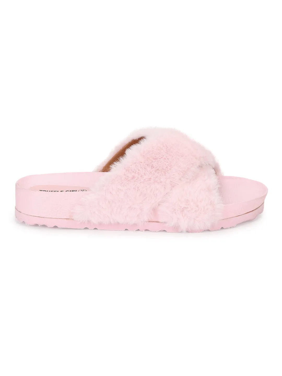 Rosa flauschige Fell Pantoffeln