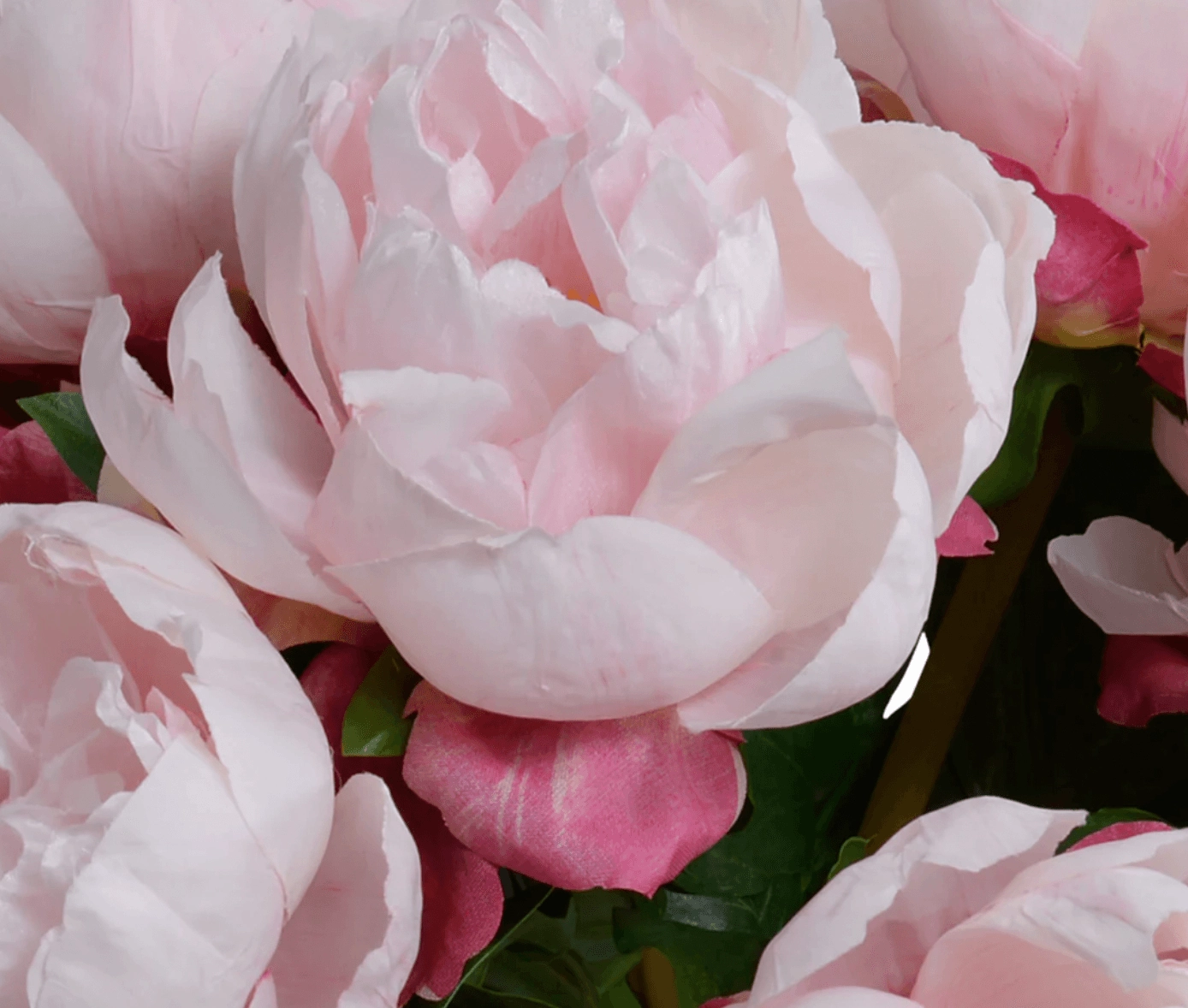 Pink Faux Peony Bouquet in Glass Cylinder