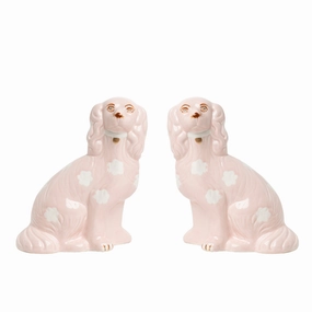 Pink Staffordshire Dogs home display ornament