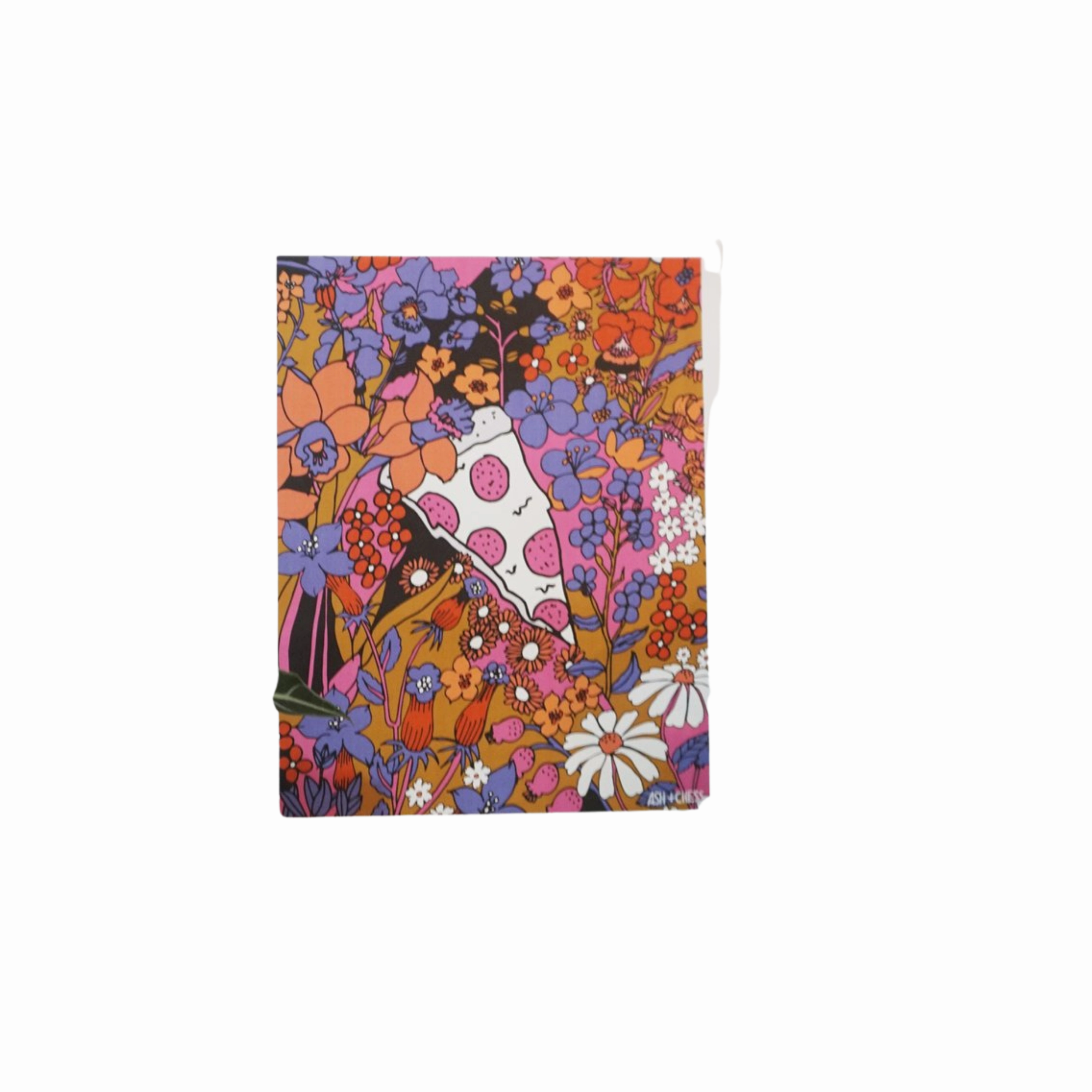 Pizza Floral Art Print 11 x 14 framed wall decor