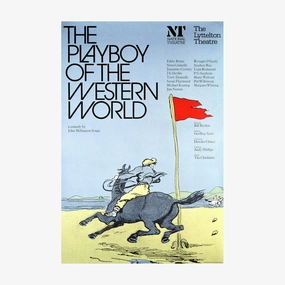 Playboy of the Western World 1975 Print vintage woodcut wallpaper