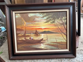 POLYNESIAN PAINTING classic mural painting