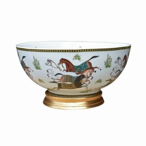 Porcelain Bowl with Horse Pattern home display ornament