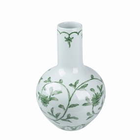 Porcelain Celadon Green Vine Globular Vase home display ornament