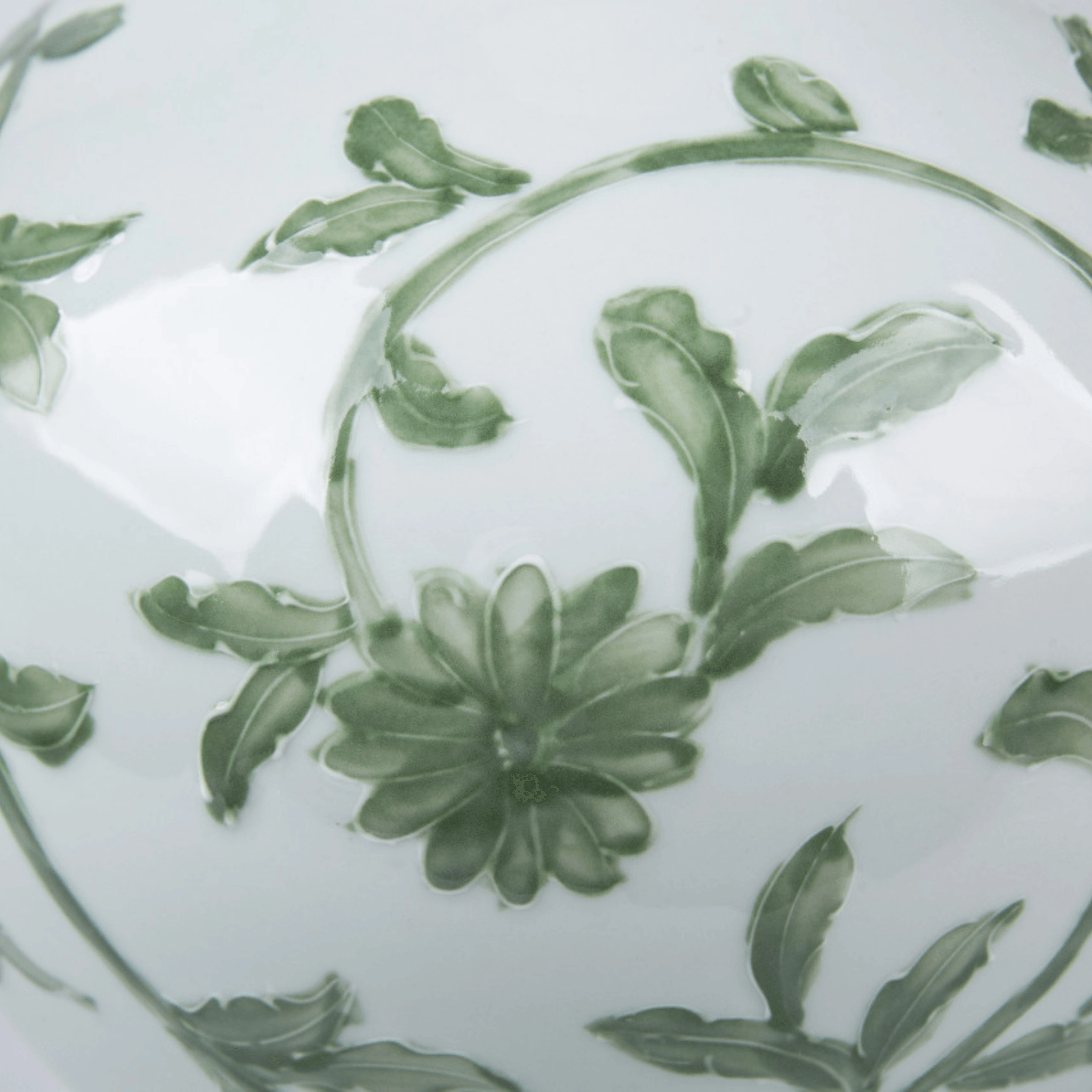 Porcelain Celadon Green Vine Globular Vase