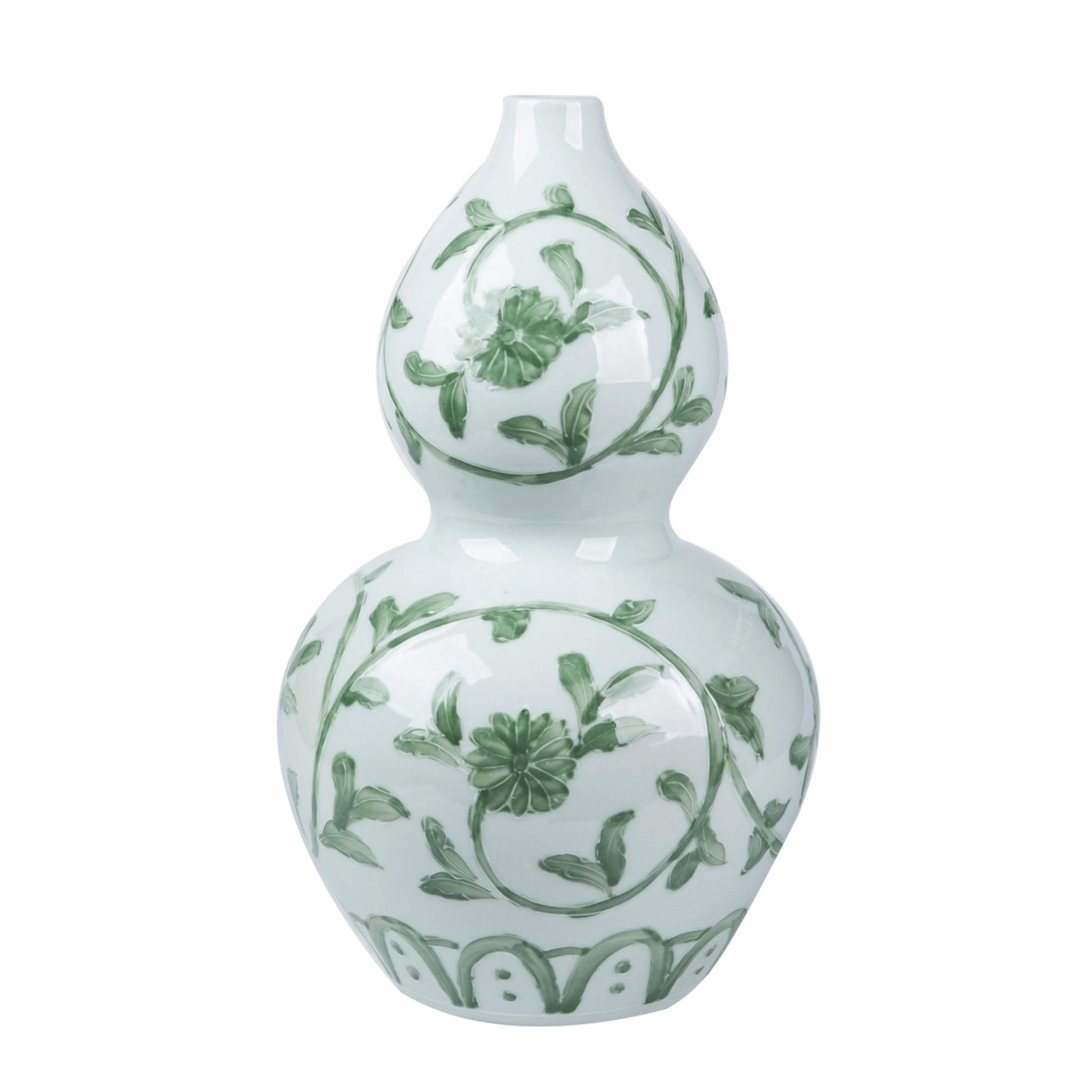 Porcelain Celadon Green Vine Gourd Vase home display ornament