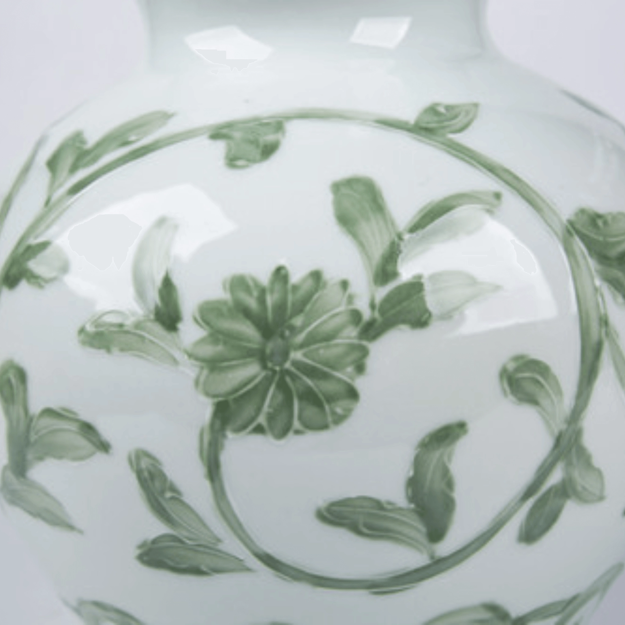 Porcelain Celadon Green Vine Gourd Vase