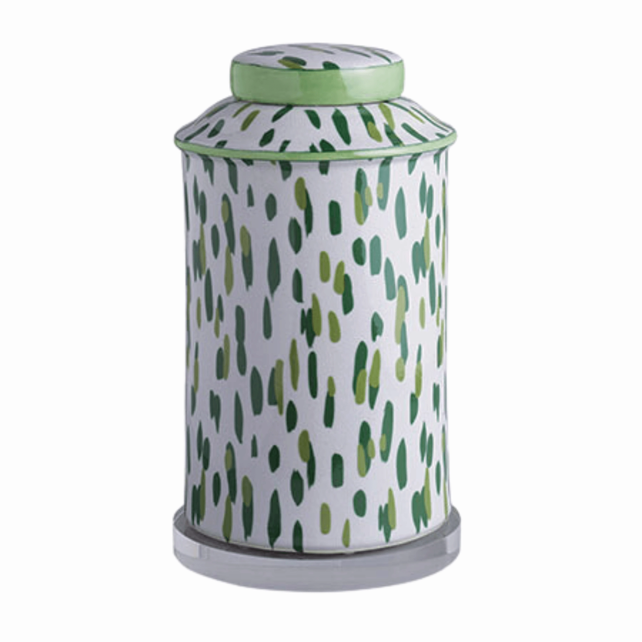 Porcelain Green & White Mill Reef Palm Jar