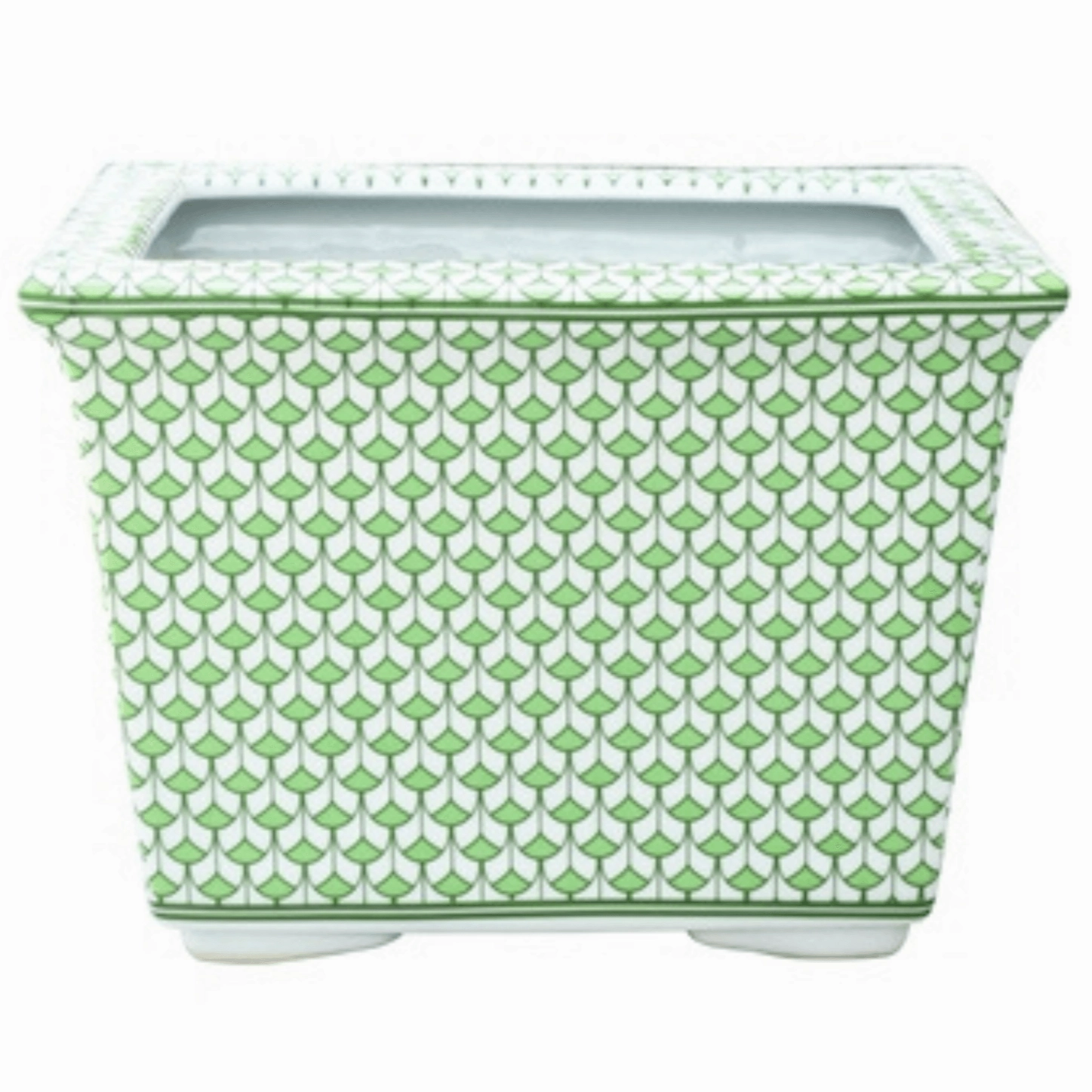 Porcelain Green Fish Scale Cachepot home display ornament