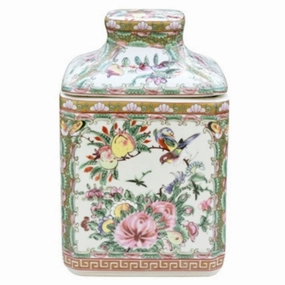 Porcelain Rose Medallian Candy Box home display ornament