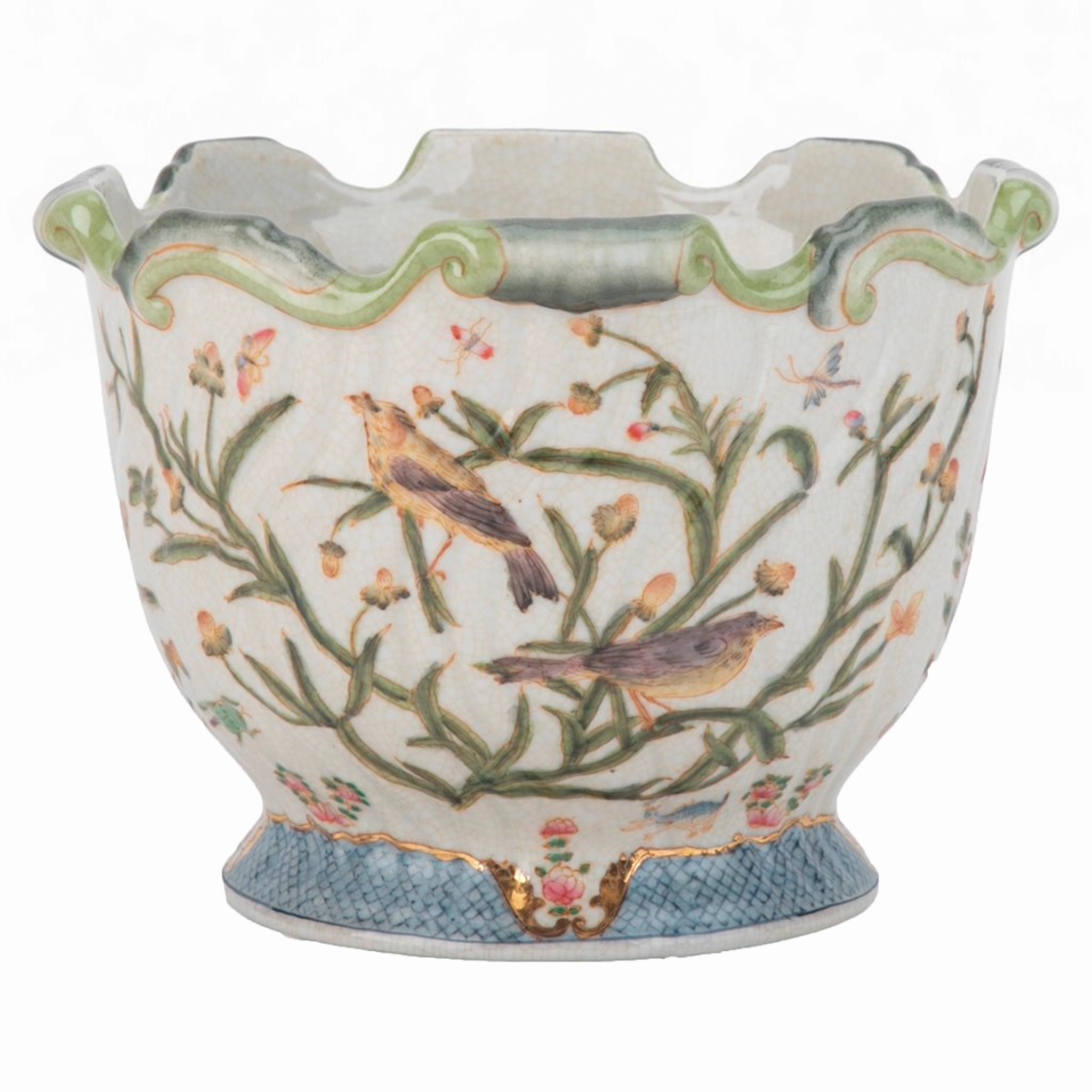Porcelain Scallop Planter Satin Grass home display ornament