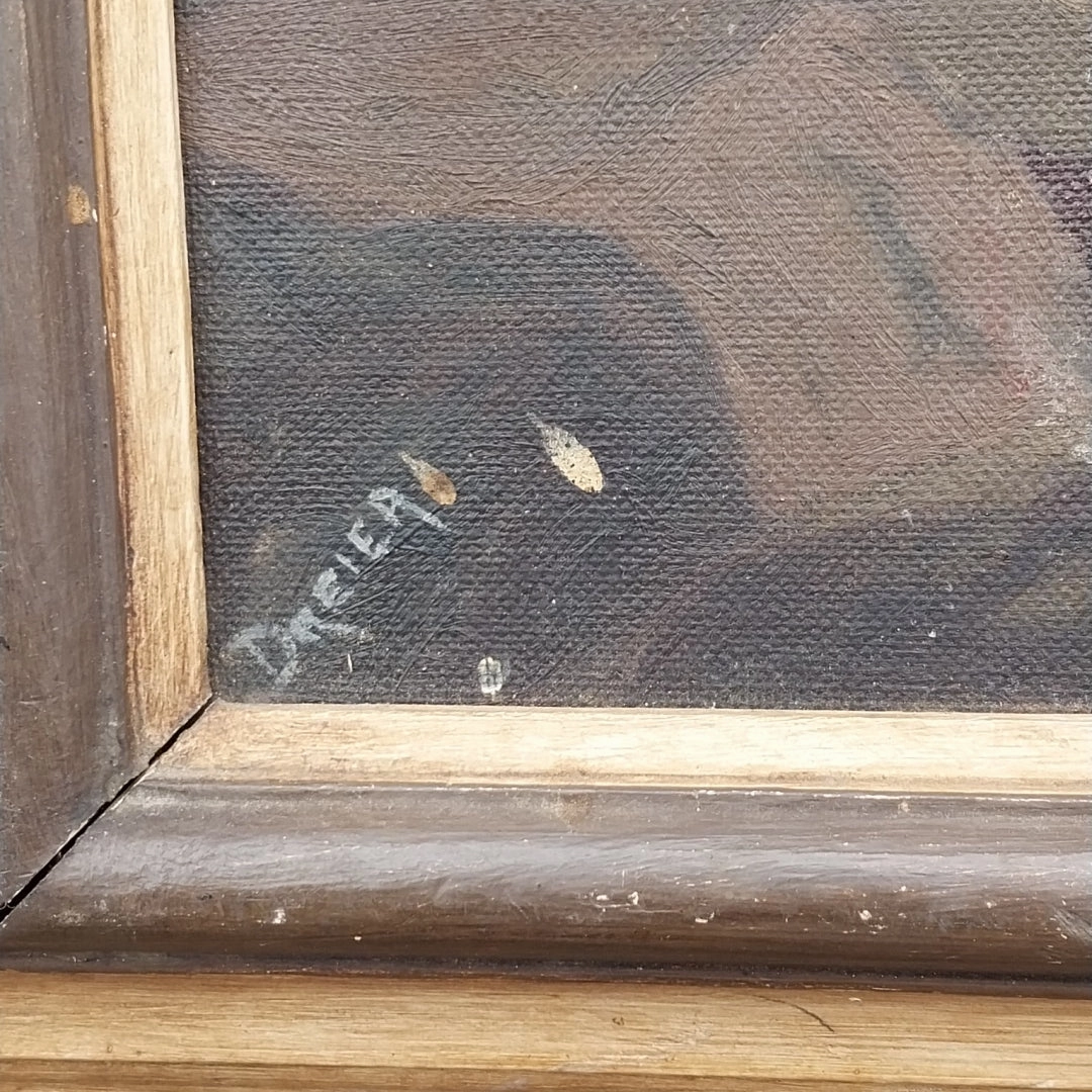 PRIMITIVE OIL PAINTING OF A LIGHTHOUSE