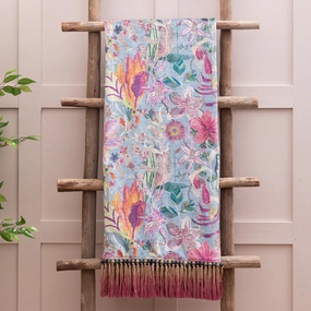 Primrose Printed Throw Wisteria patterned fashion rug  