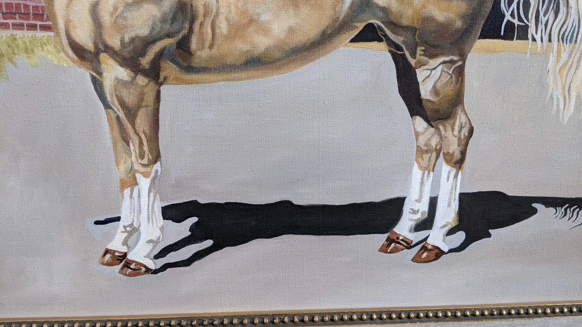 PROFILE OF HORSE OIL PAINTING ON CANVAS - ARTIST SIGNED