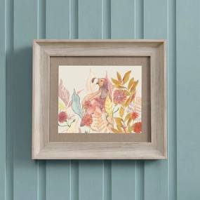 Quail Framed Print Birch patterned fashion rug  