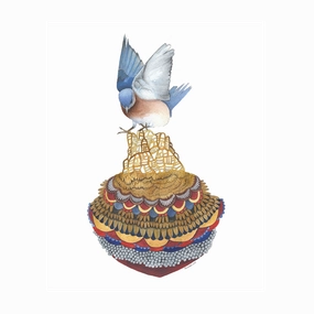 Quilted Bundles: Bird II - Art Print framed wall decor