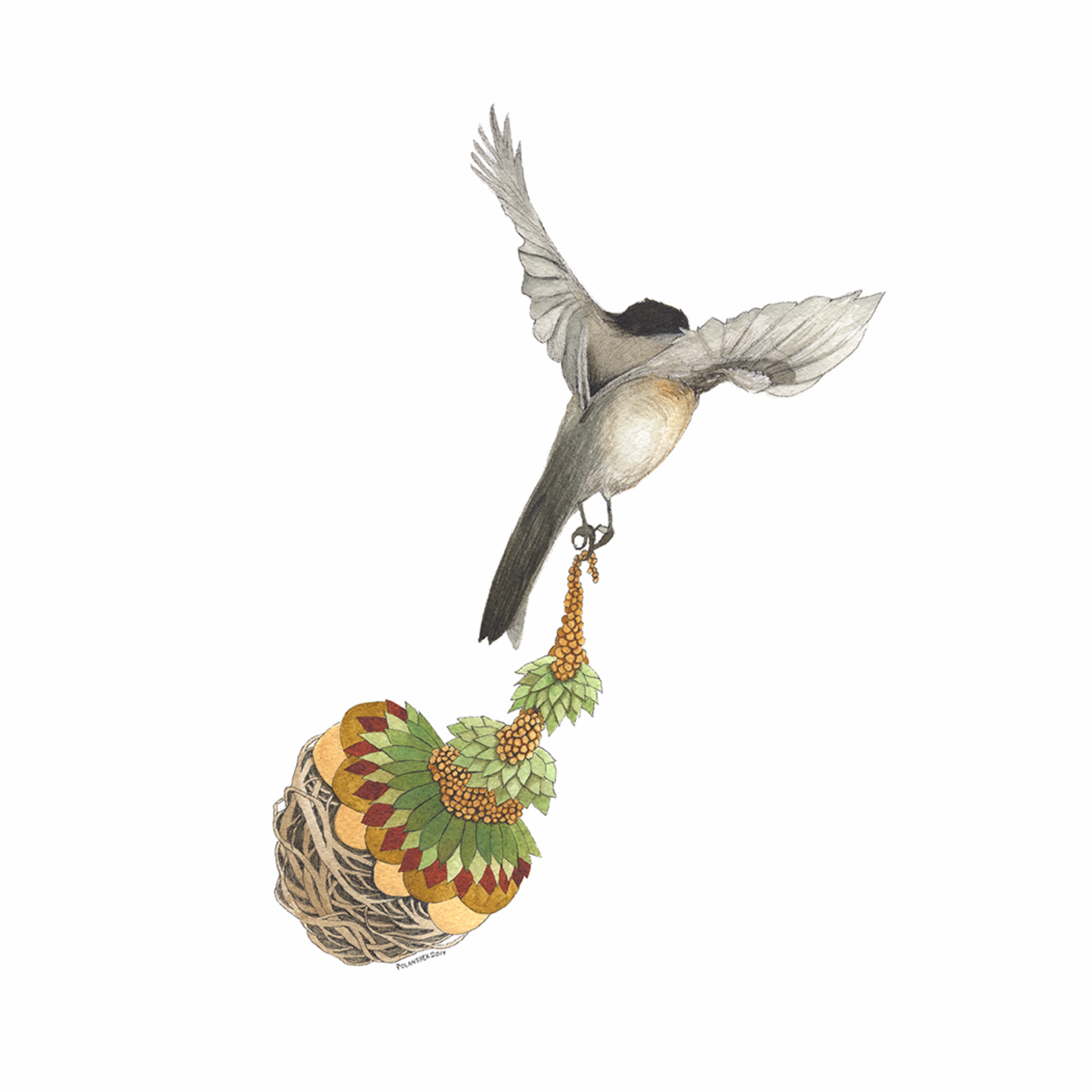 Quilted Bundles: Bird III - Art Print framed wall decor