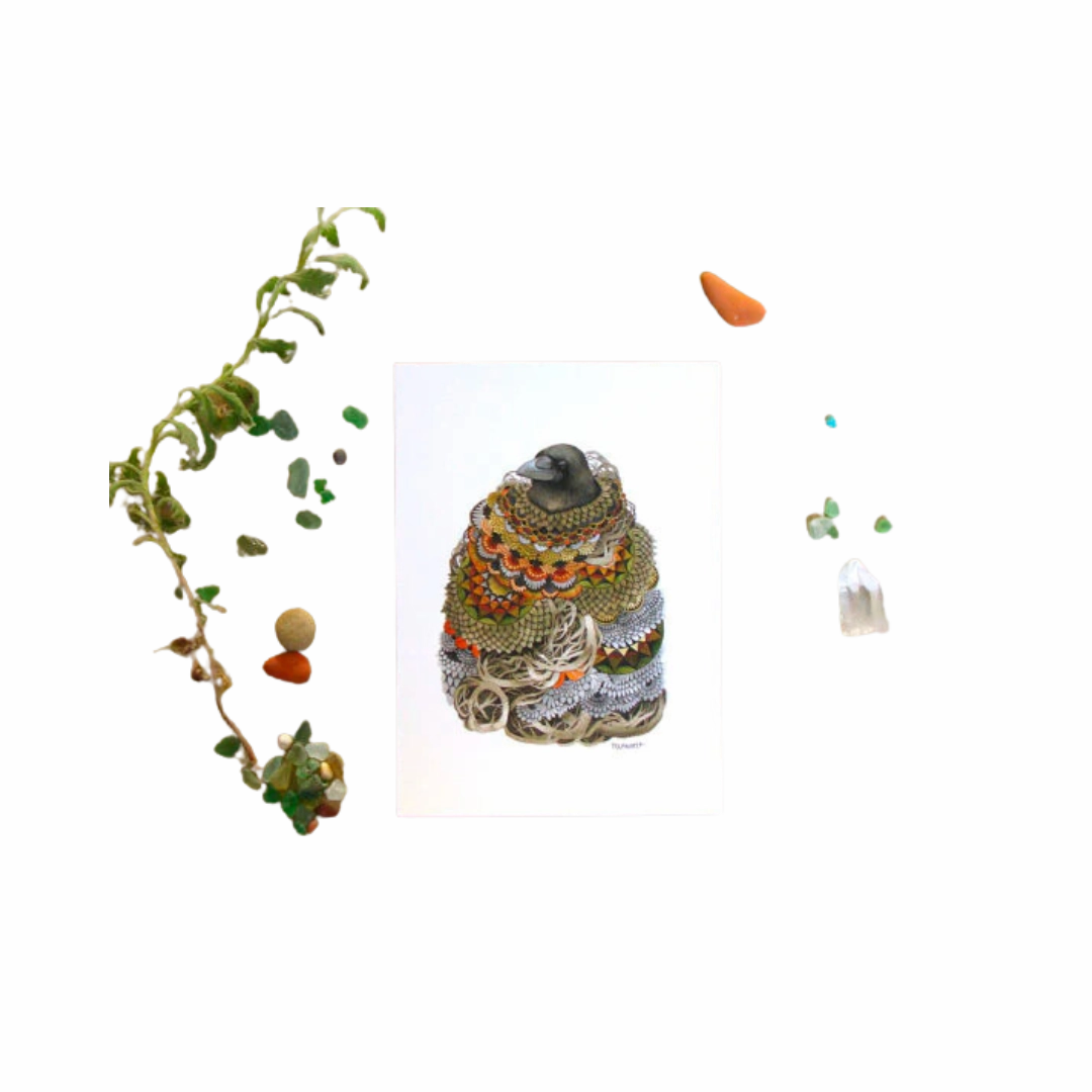 Quilted Forest: The Crow - Art Print