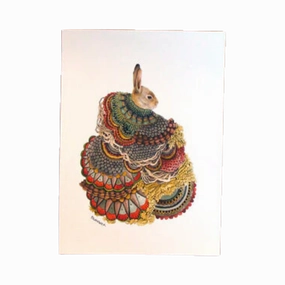 Quilted Forest: The Rabbit - Art Print framed wall decor