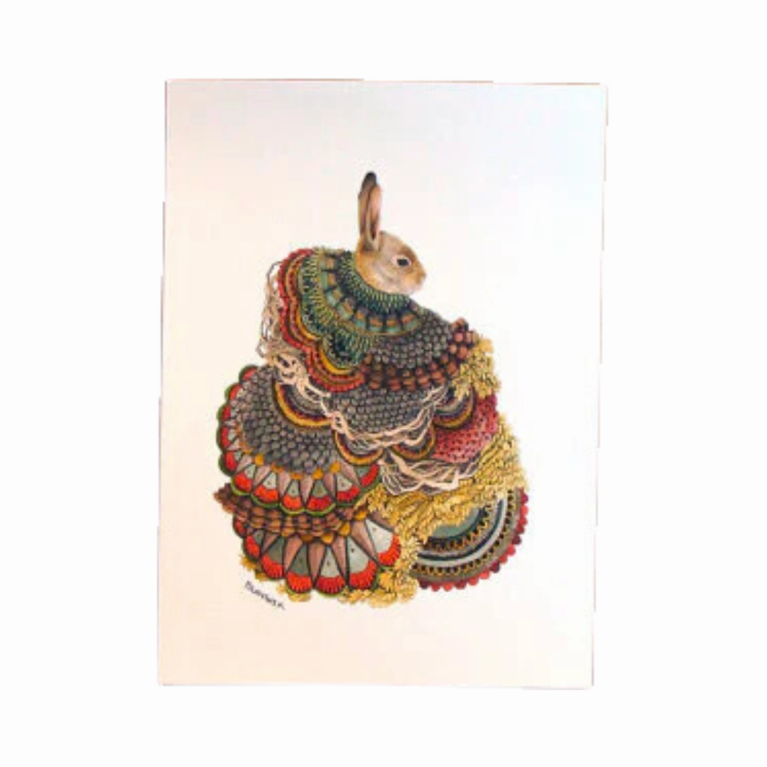 Quilted Forest: The Rabbit - Art Print framed wall decor