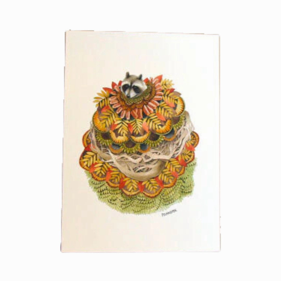 Quilted Forest: The Raccoon - Art Print framed wall decor