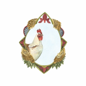 Quilted Portrait: The Chicken - Art Print framed wall decor