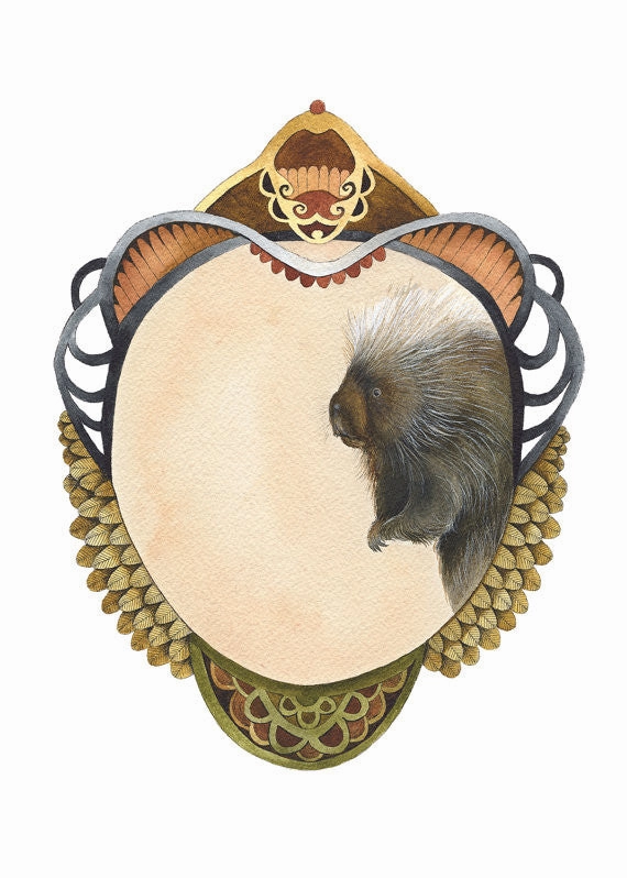 Quilted Portrait: The Porcupine - Art Print framed wall decor