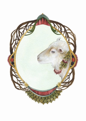 Quilted Portrait: The Sheep - Art Print framed wall decor