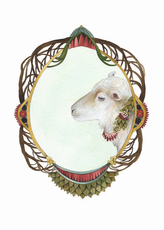 Quilted Portrait: The Sheep - Art Print framed wall decor