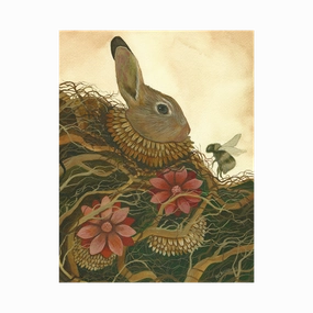 Rabbit and the Bee Art Print framed wall decor