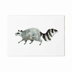 Raccoon Art Print 5x7 framed wall decor