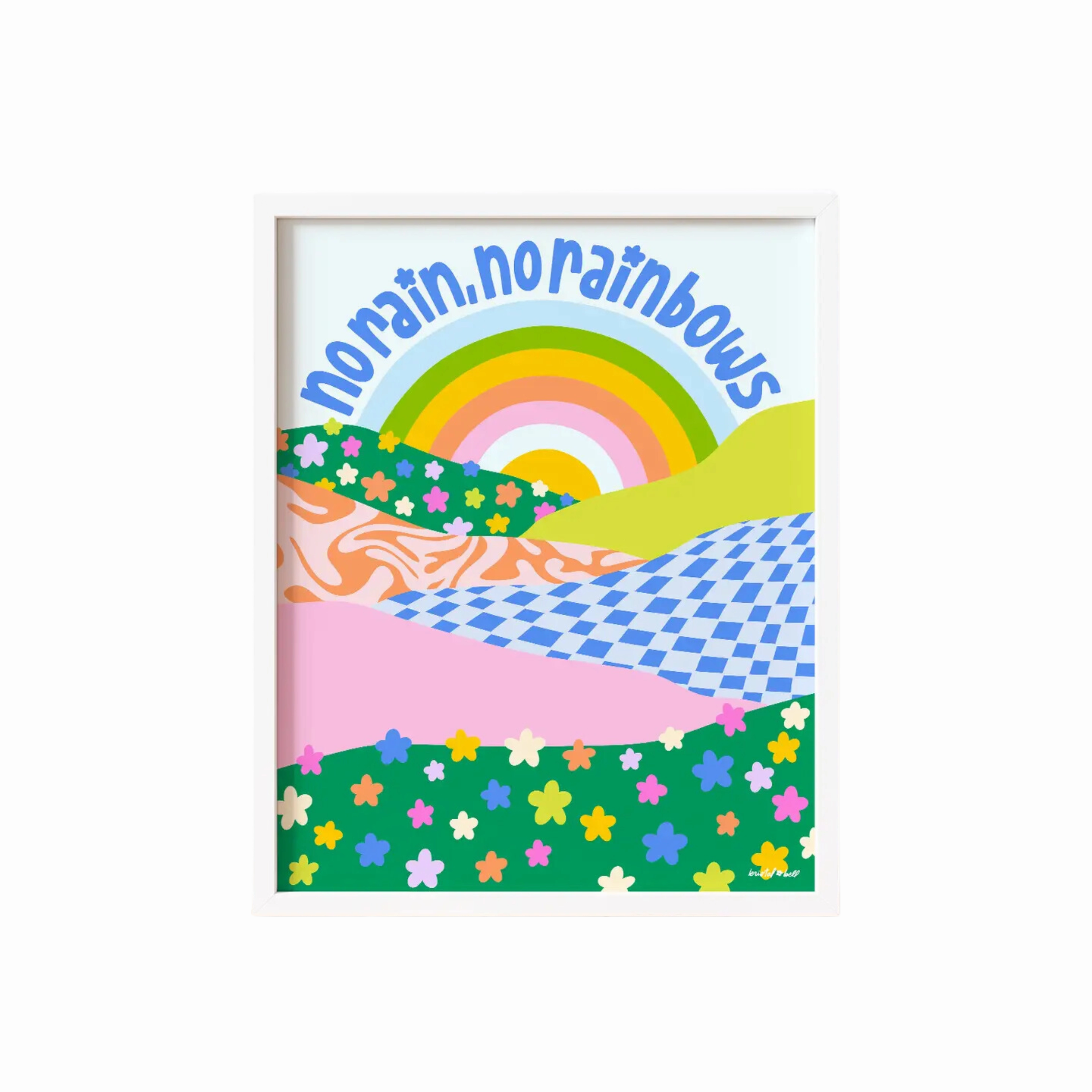 Rainbow Print 8x10 framed wall decor