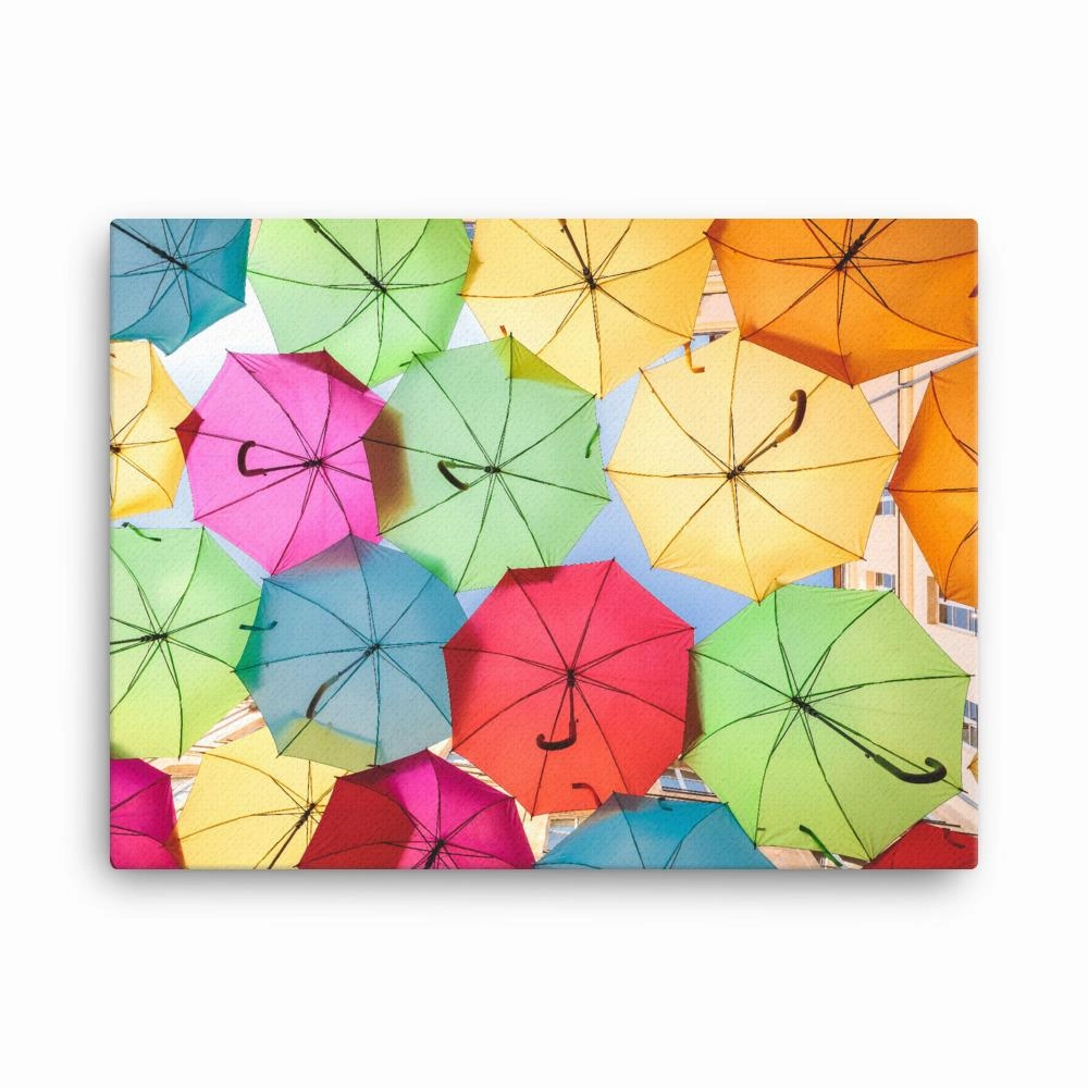 Rainbow umbrella - canvas canvas mural art