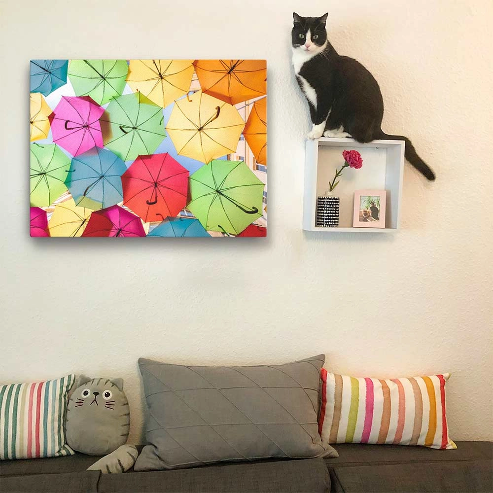 Rainbow umbrella - canvas