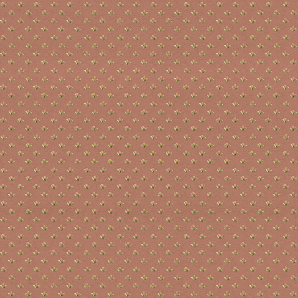 Raja Printed Cotton Fabric (By The Metre) Terracotta