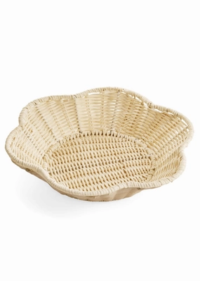 Rattan Bowl w Scallop Edge (Natural) interior room decor