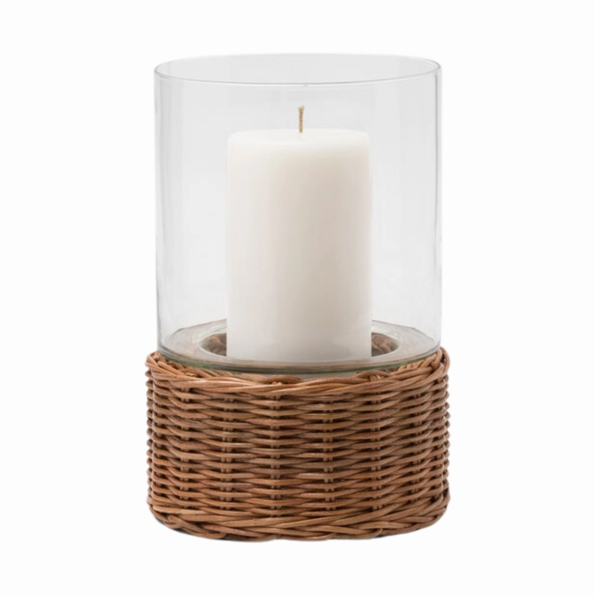 Rattan Hurricane Candle Holders