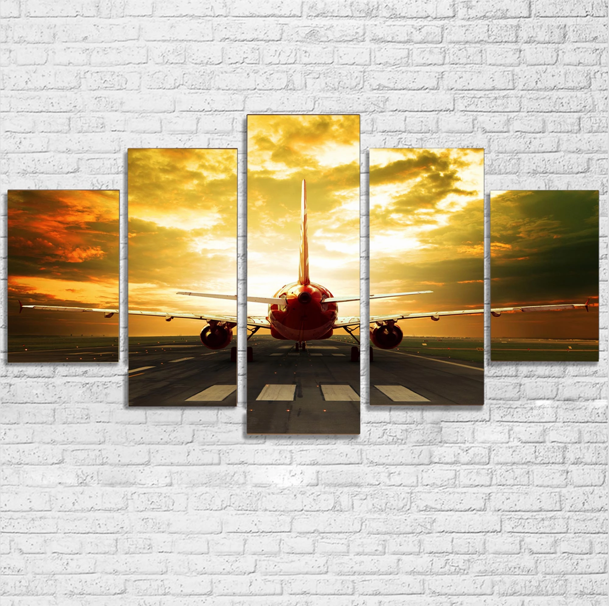Ready for Departure Passanger Jet Printed Multiple Canvas Poster canvas mural art