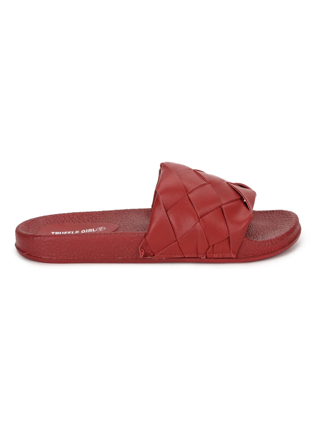 Rote PU-Geflochtene Slides