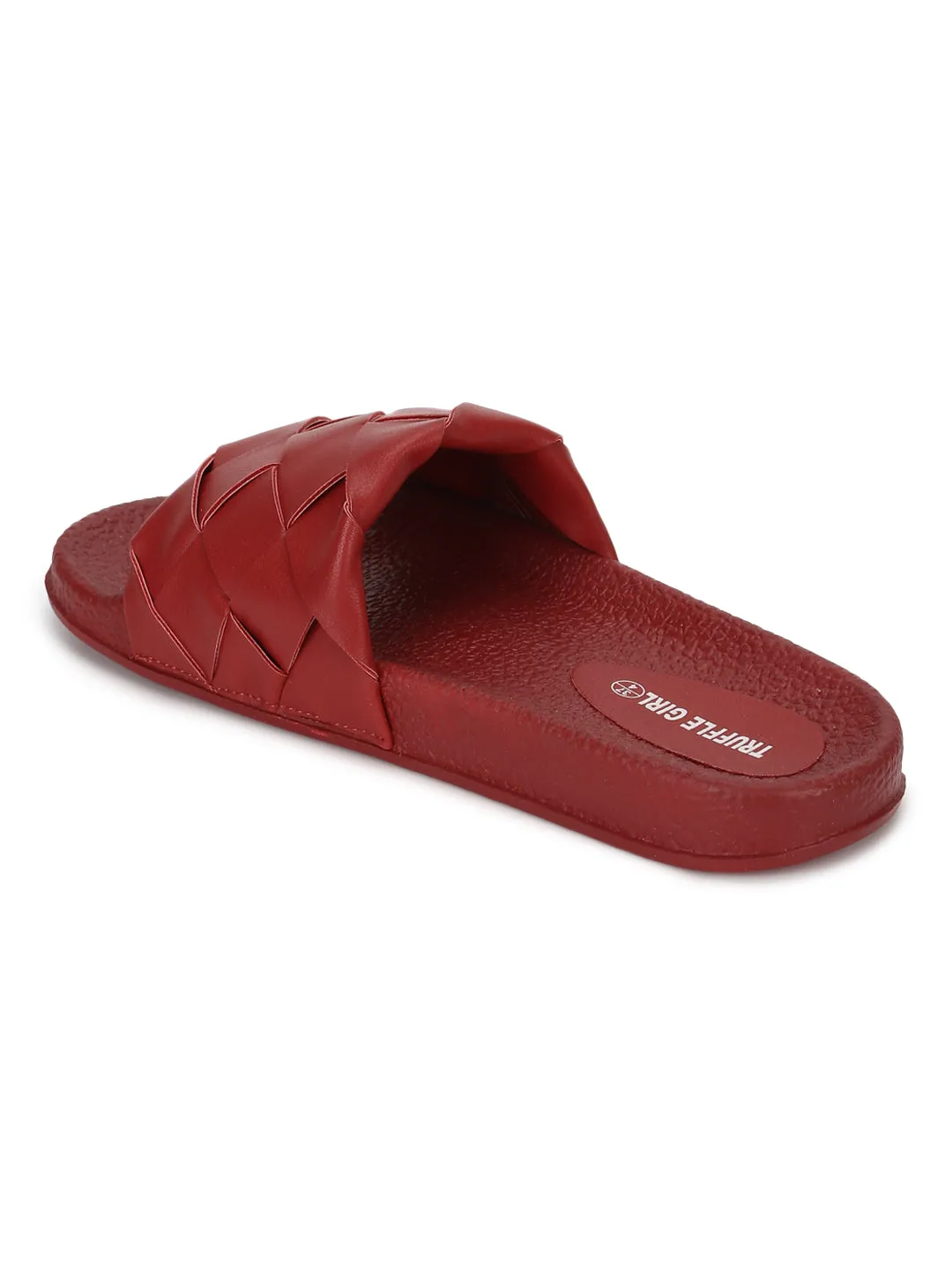 Rote PU-Geflochtene Slides