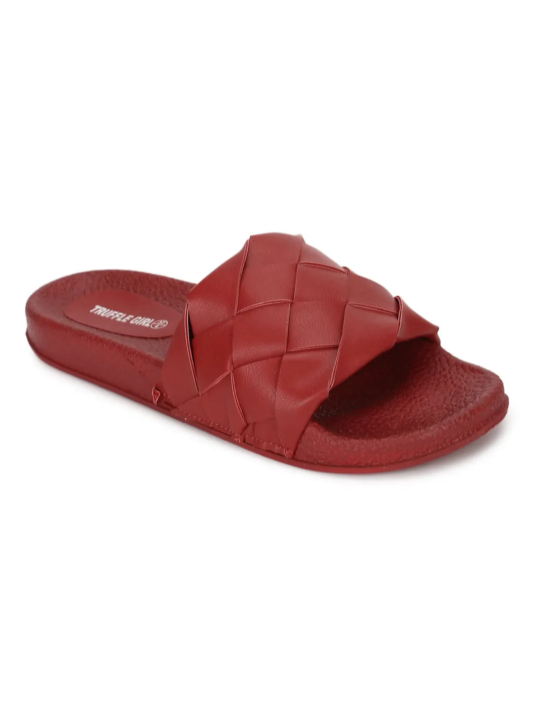 Rote PU-Geflochtene Slides