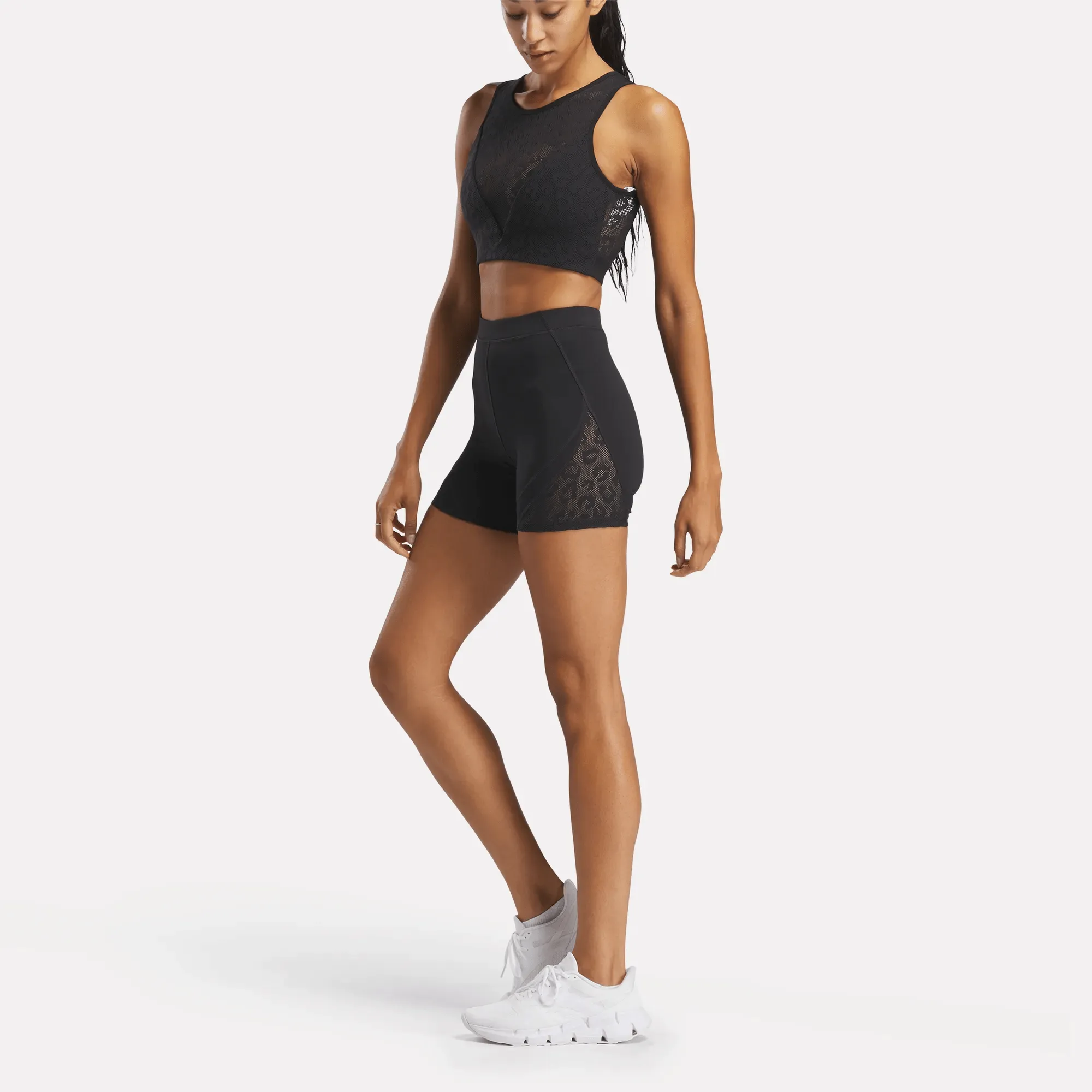 Reebok Schuhe Damen Mesh High-Rise Fahrrad Shorts 5