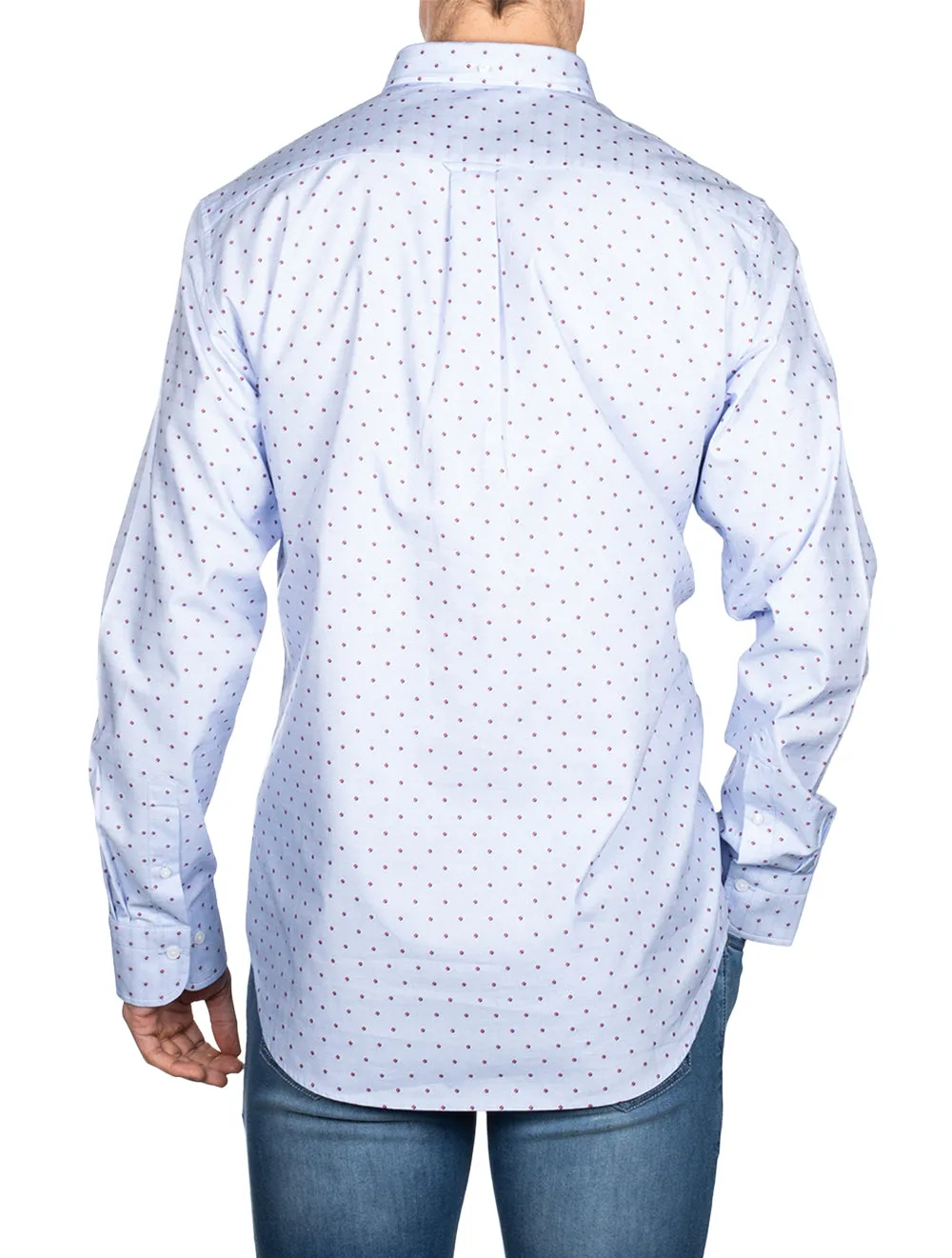 Reg Fit Coupe Punkt-Knopf-Capri in Blau