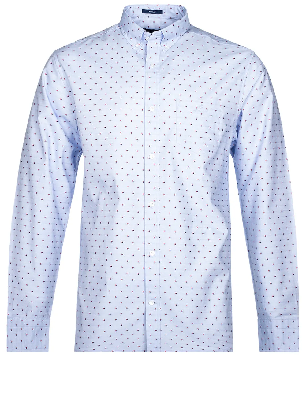 Reg Fit Coupe Punkt-Knopf-Capri in Blau