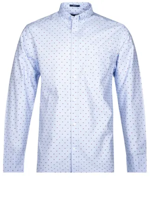 Reg Fit Coupe Punkt-Knopf-Capri in Blau