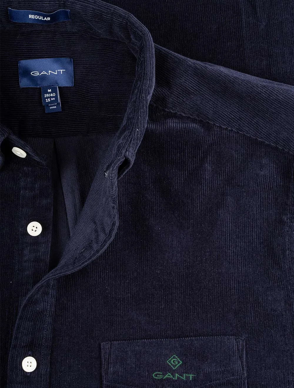 Regular Fit Cordhemd Abendblau
