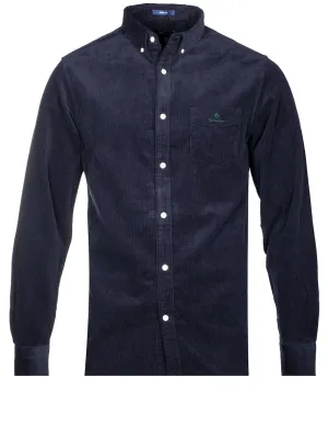 Regular Fit Cordhemd Abendblau