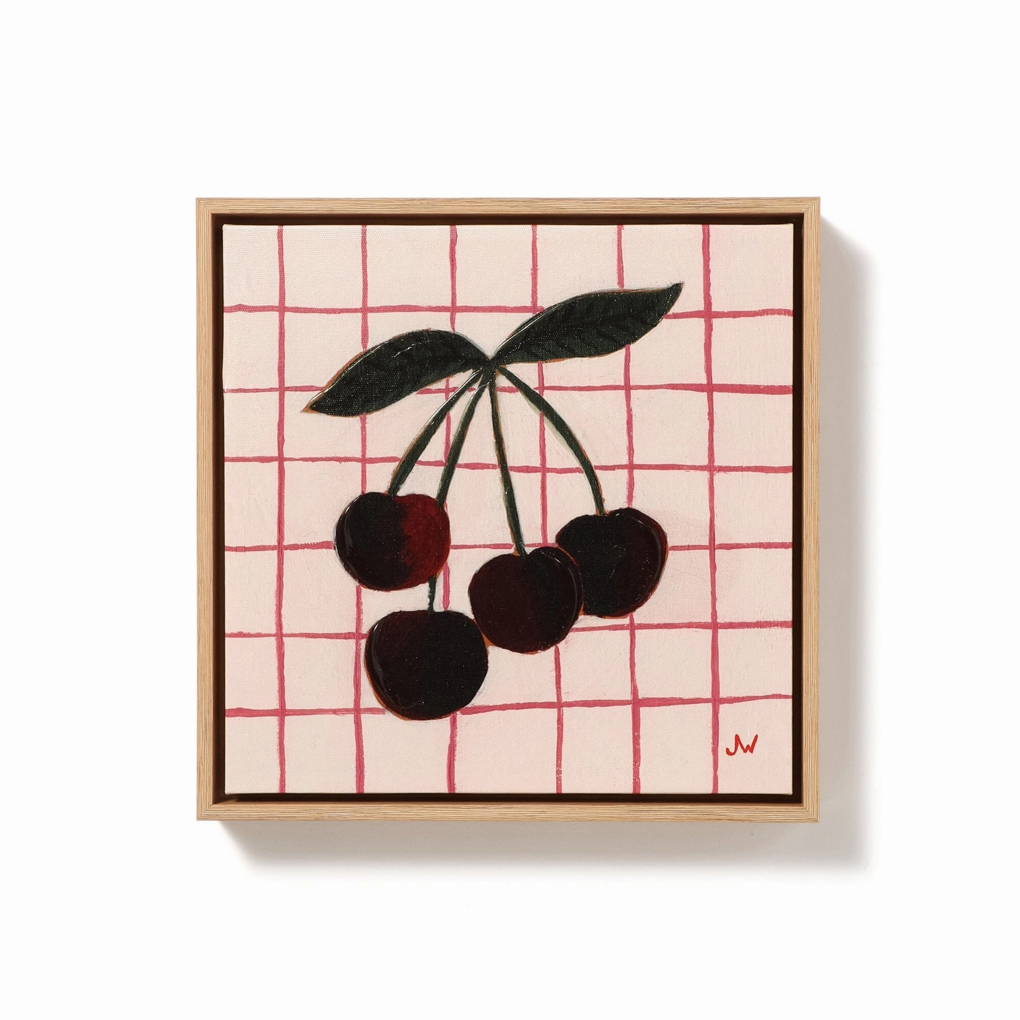 Retro Cherry Art Board framed wall decor
