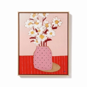 Retro Flower Art Board framed wall decor